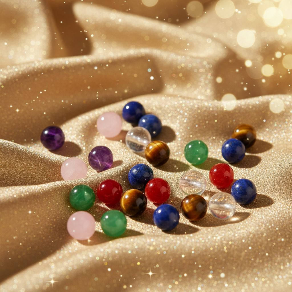 Chakra perler guld glimmer